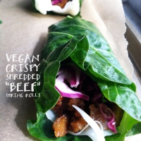 Vegan Crispy Shredded "Beef" Spring Rolls